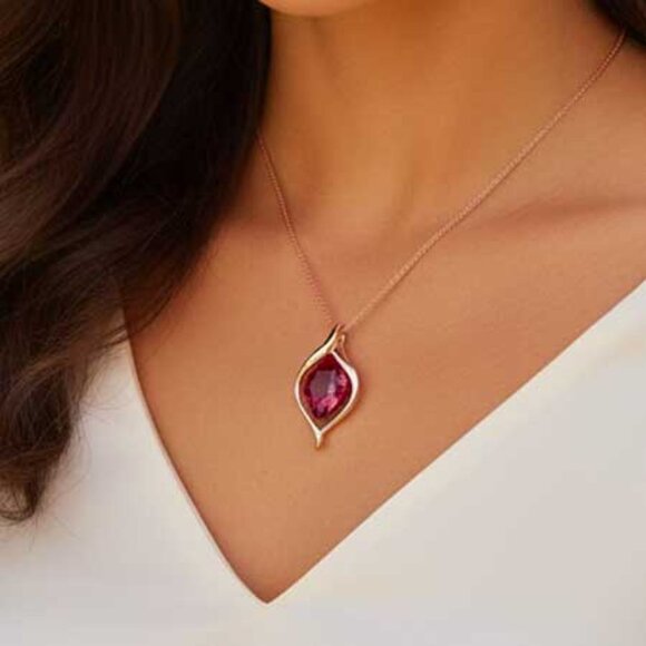 2/$40 Ladies Exclusive Red Crystal Necklace - Picture 2 of 12